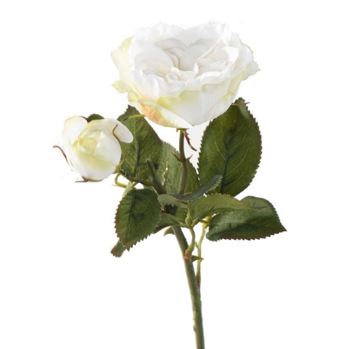 Künstliche Rose, weiß, ca. 43cm hoch - Pflegeleicht & Elegant