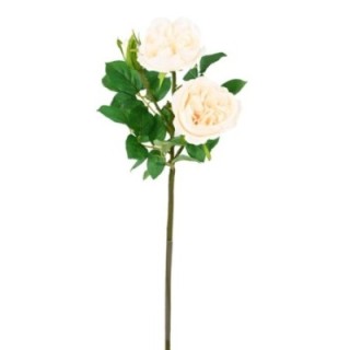 Künstliche Englische Rose, weiß, ca. 55cm hoch