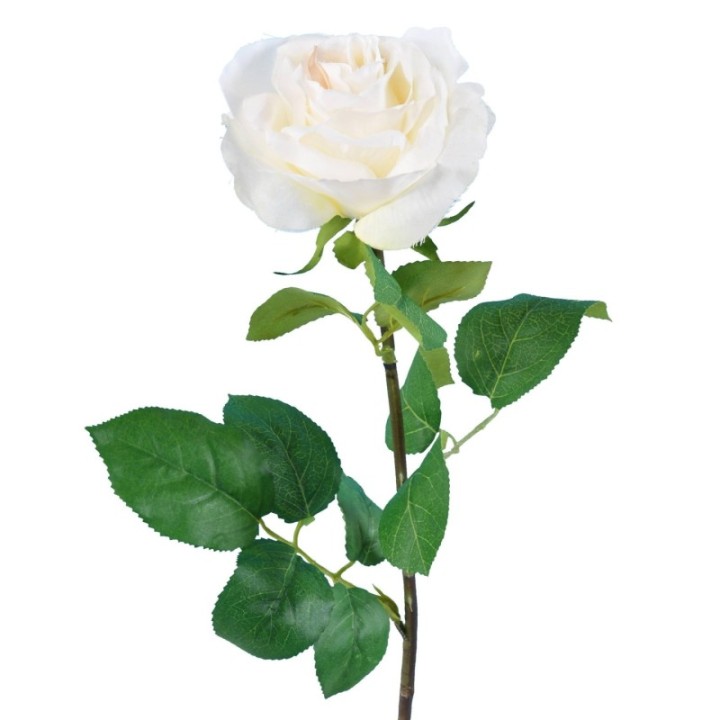 Künstliche Rose, weiß, ca. 66cm hoch - Pflegeleicht!