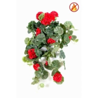 Künstliche Geranium Hängebusch, ca. 60cm, feuerbeständig nach B1/RF2