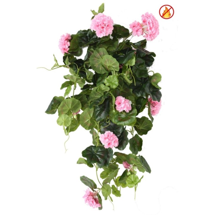 Künstliche Geranium Hängepflanze, ca. 60cm, feuerbeständig, pink
