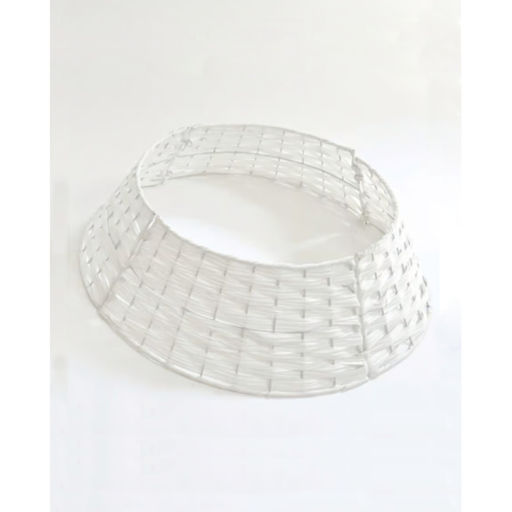Rattan Weihnachtsbaumrock | Weihnachtsbaumständer-Abdeckung | - Korb in weiss - 50×60 cm