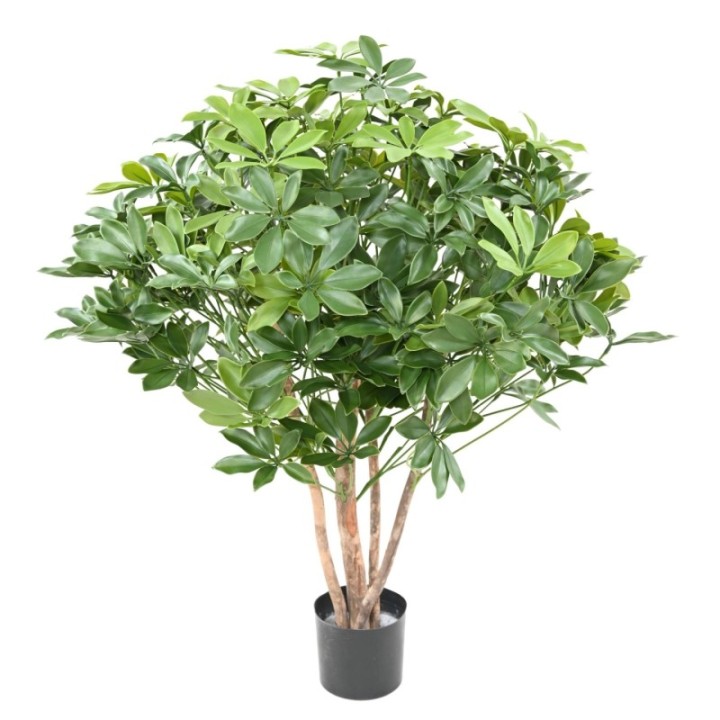 Künstlicher Schefflera-Busch, ca. 90cm hoch, grün