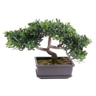 Künstlicher Mini Bonsai Tee, ca. 22cm hoch, grün