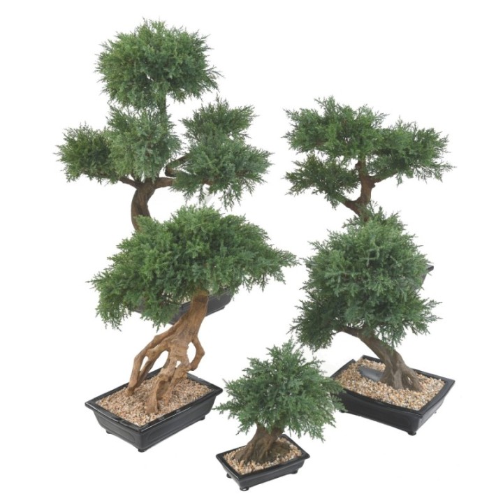 Künstlicher Bonsai-Juniperus, ca. 60cm hoch, grün