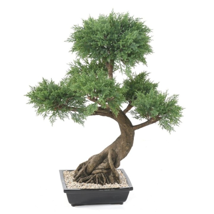 Künstlicher Bonsai-Juniperus, ca. 100cm hoch, grün