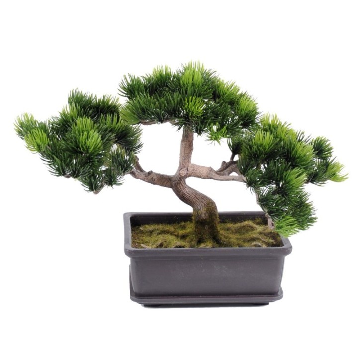 Künstliche Mini Bonsai-Kiefer, ca. 22cm hoch, grün