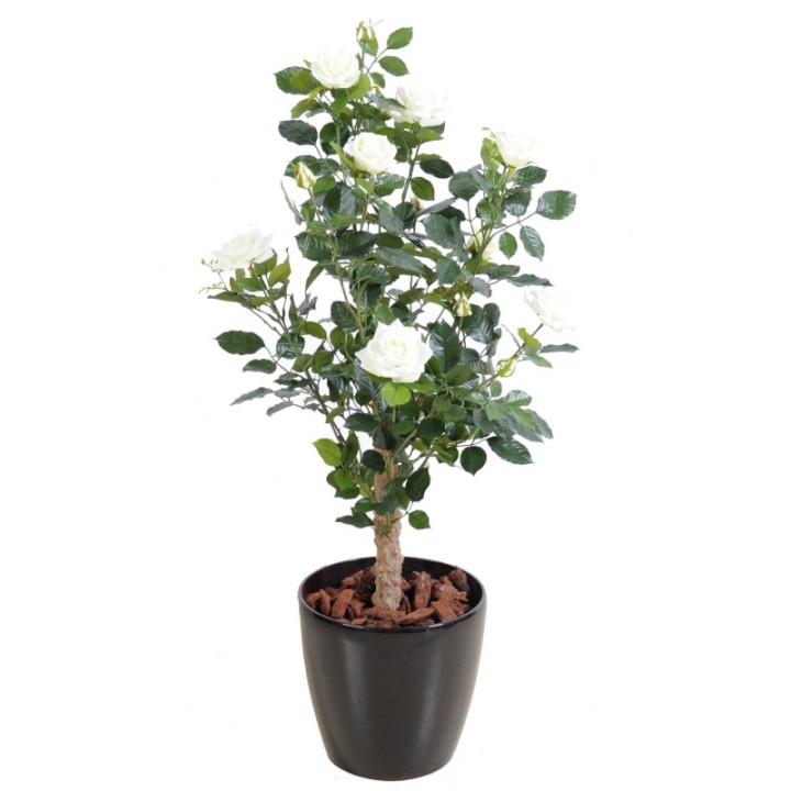 Künstlicher Rosenbaum, ca. 100cm hoch, weiß