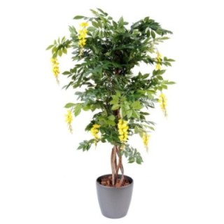 Künstlicher Glyzinienbaum, ca. 150cm hoch, gelb