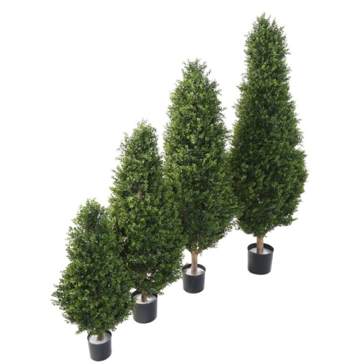 Künstliche Buchsbaumpyramide „Red Day“ – 185cm, UV-beständig
