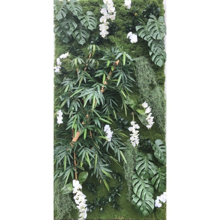 Pflanzenwand Bambus-Philodendron | Individuelle Anfertigung auf Bestellung -  260×130cm