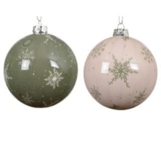 Kugel-Set Alpenzauber 24er Grün/Weiss Ø8 cm