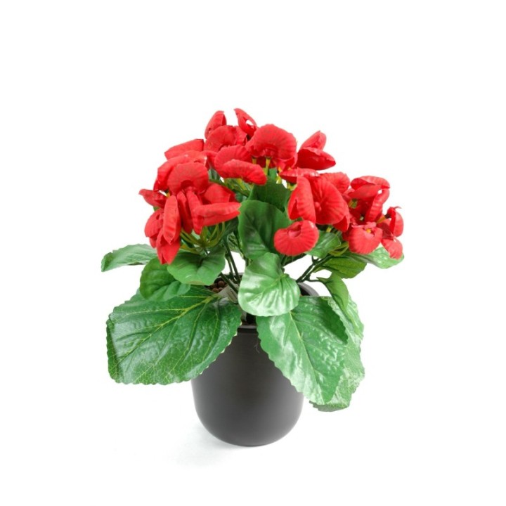 Künstliche Pantoffelblume, ca 30cm, rot