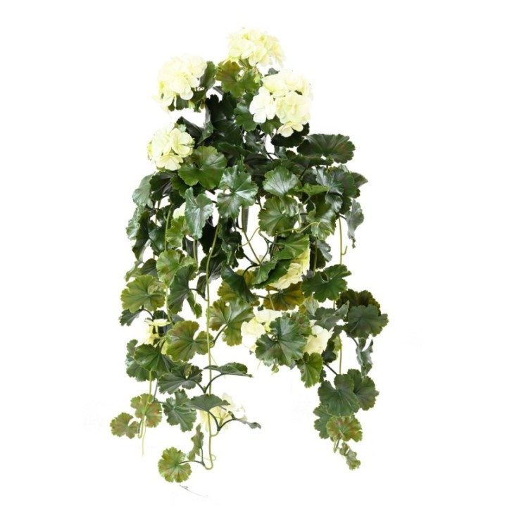 Künstliche hängende Geranie, ca 65cm, UV-Beständig, weiss