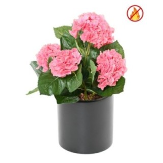 Künstliche Hortensie, 50cm, Schwer entflammbar B1/RF2, pink