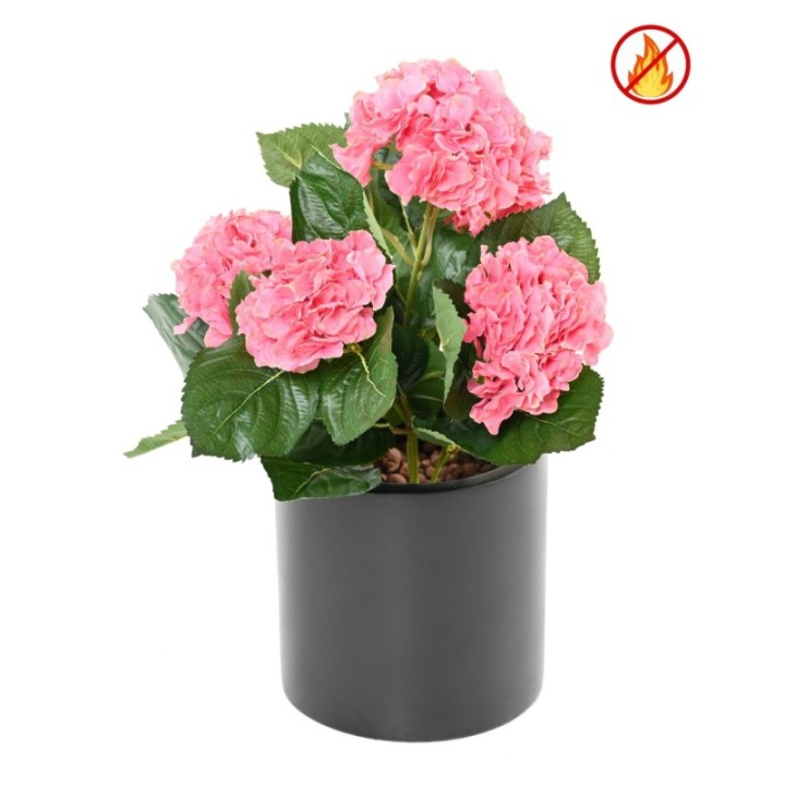 Künstliche Hortensie, 50cm, Schwer entflammbar B1/RF2, pink
