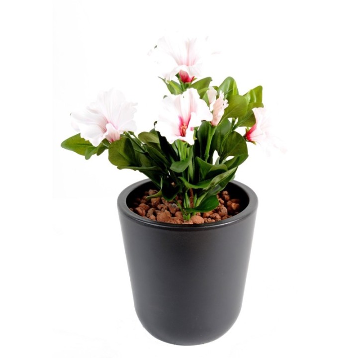 Künstliche Petunie, ca 25cm, Weiss-Rosa