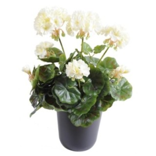 Künstliche Geranie, ca 40cm, weiss