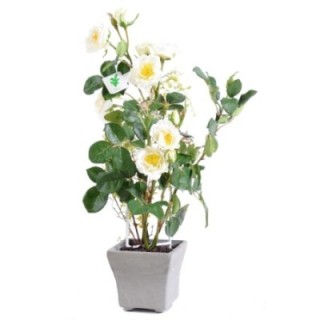 Künstlicher Rosenbusch, ca 50cm, weiss