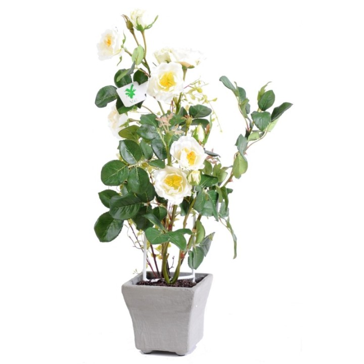 Künstlicher Rosenbusch, ca 50cm, weiss