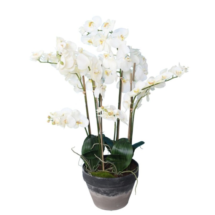 Künstliche Phalaenopsis Orchidee, ca 105cm, weiss