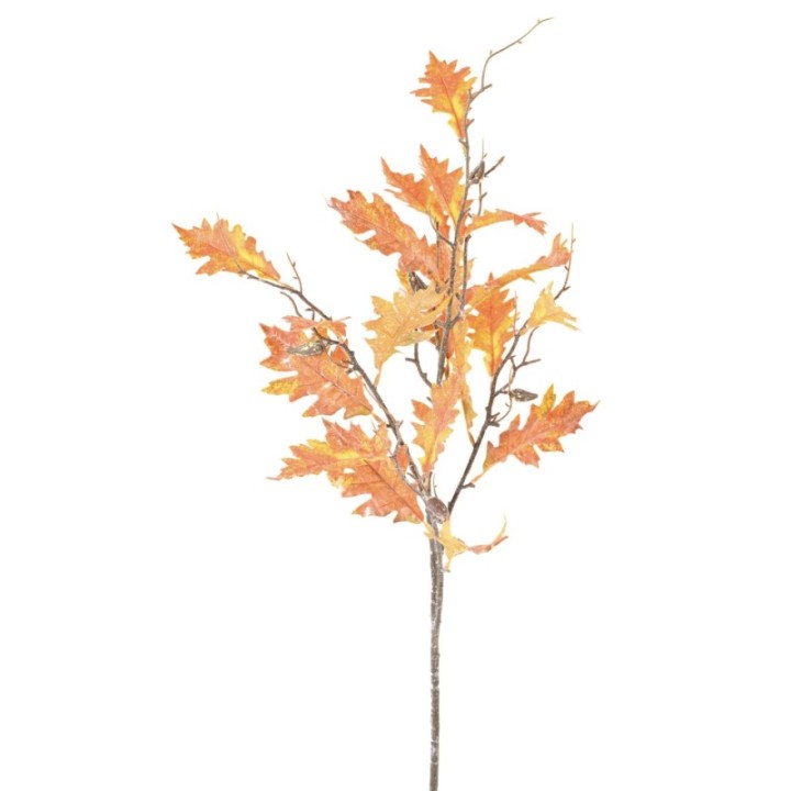 Künstlicher Eichenblattzweig, ca 95cm, orange
