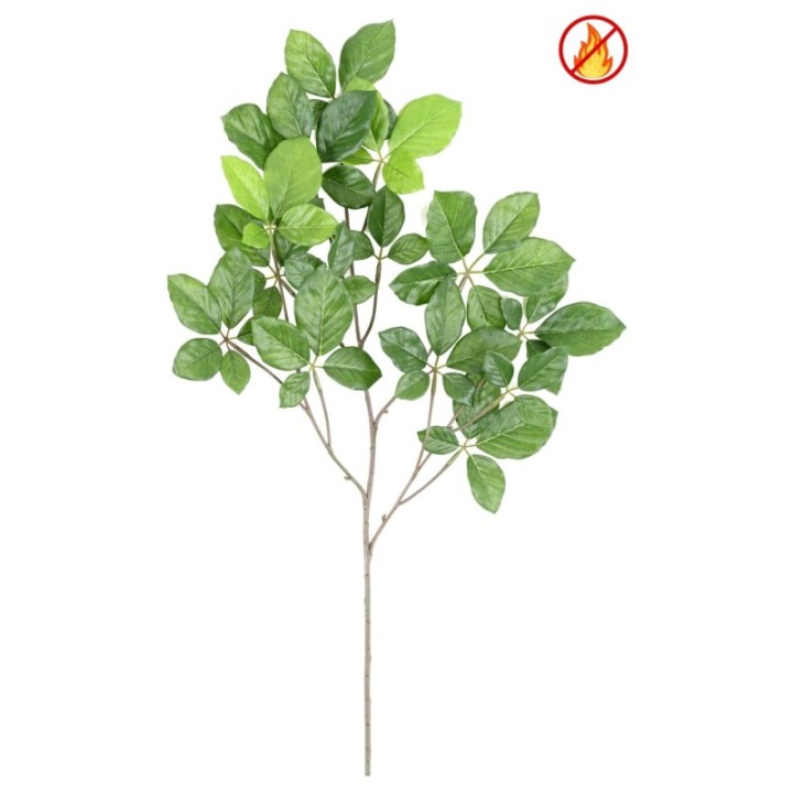 Künstlicher Buchen-Grandifolia-Zweig, 65cm, Schwer entflammbar B1/RF2, grün