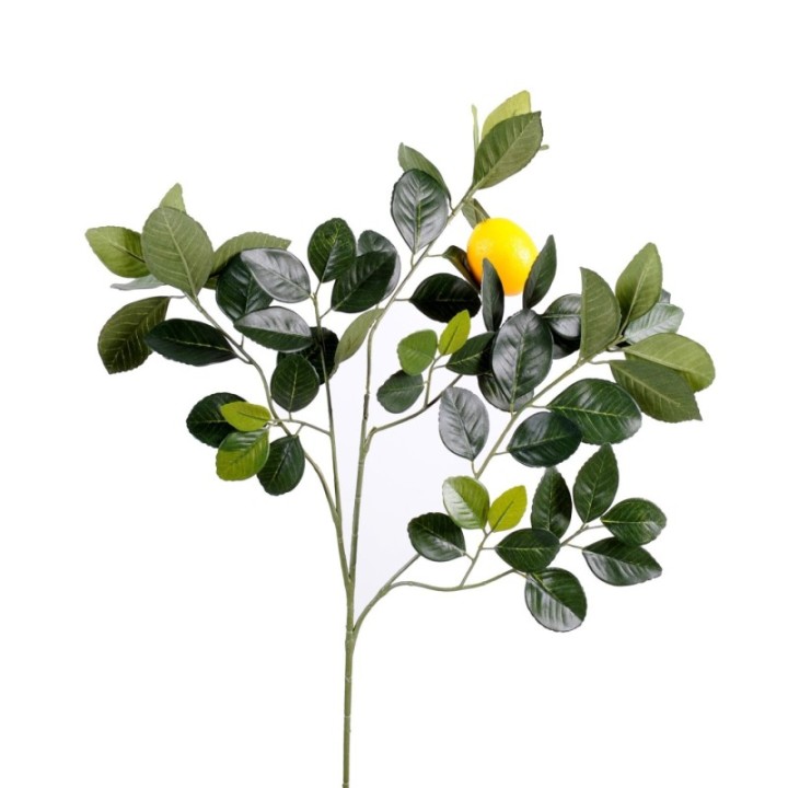 Künstlicher Zitronenbaum Zweig, ca 60cm, grün-gelb