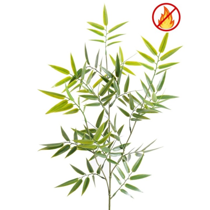 Künstlicher Bambuszweig, ca 70cm, Schwer entflammbar B1/RF2, grün