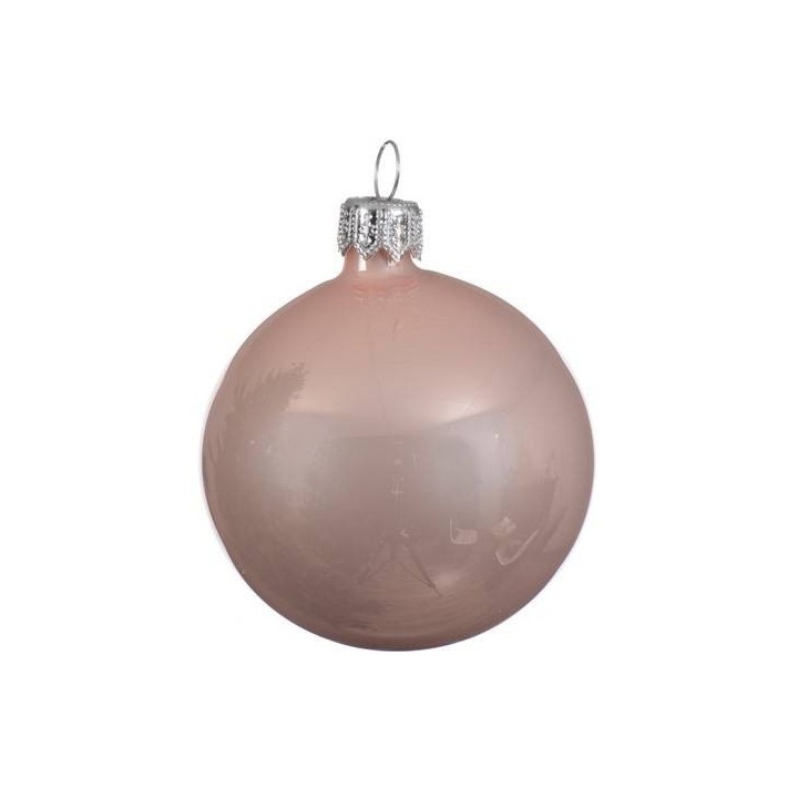 Christbaumkugel 6 stück, rosa, Glas (Ø 6cm)