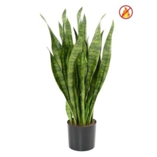 Künstliche Sanseviera, ca. 93cm, grün - Schwer entflammbar nach B1/RF2