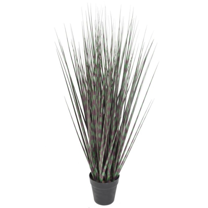 Künstlicher Miscanthus Zebrina, 120cm hoch, grün-braun