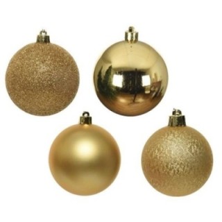 Christbaumkugel-Set Gold, 30er Set Ø 6cm, bruchsicher