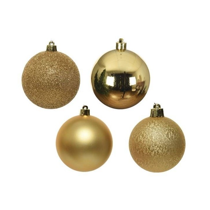 Christbaumkugel-Set Gold, 30er Set Ø 6cm, bruchsicher