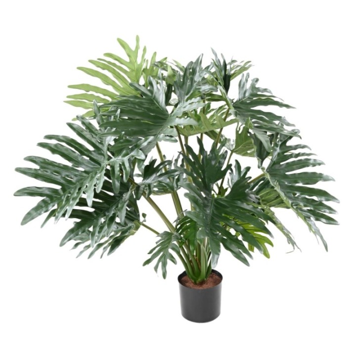 Künstlicher Philodendron Selloum, 95cm hoch, grün