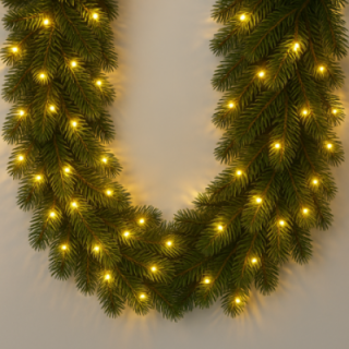 Künstliche Spritzguss | PE Tannengirlande 270cm Nordmann LED